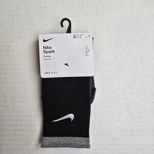 Nike Spark Running Crew Socks Size W7.5-9/M6-7.5 Black Cushioned Dri-Fit